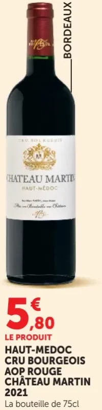 Vin rouge Haut-Médoc Cru Bourgeois AOP Château Martin 2021