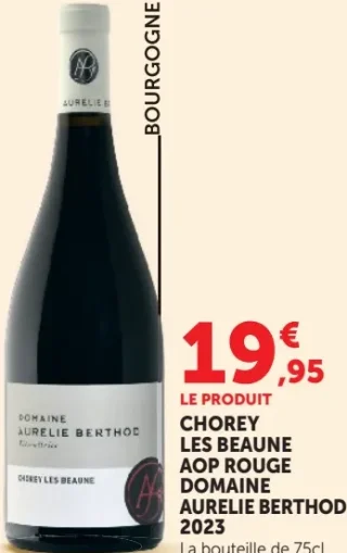 CHOREY LES BEAUNE AOP ROUGE DOMAINE AURELIE BERTHOD 2023