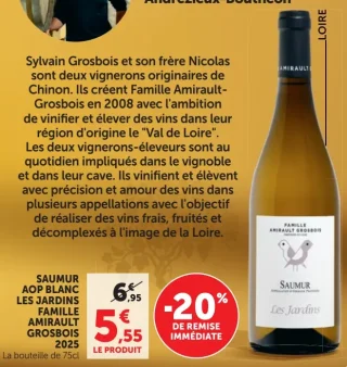 Saumur AOP Blanc Les Jardins Famille Amirault Grosbois 2025