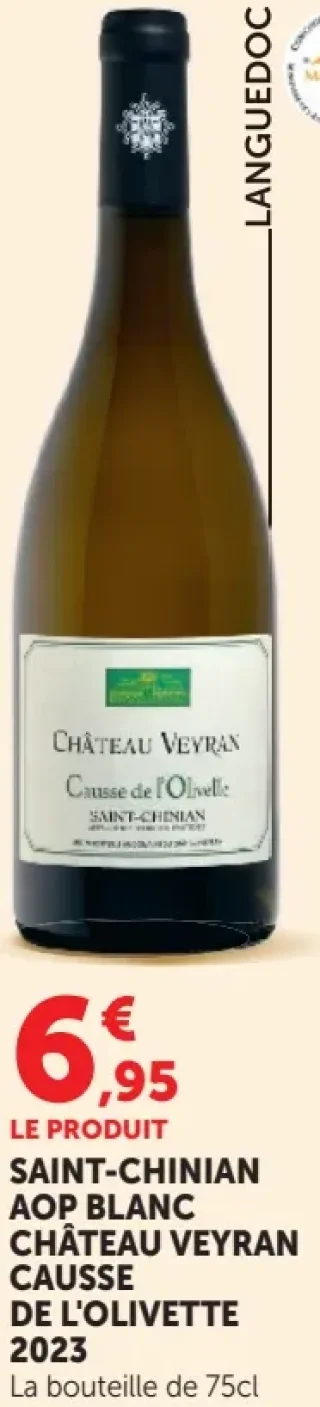 SAINT-CHINIAN AOP BLANC CHÂTEAU VEYRAN CAUSSE DE L'OLIVETTE 2023