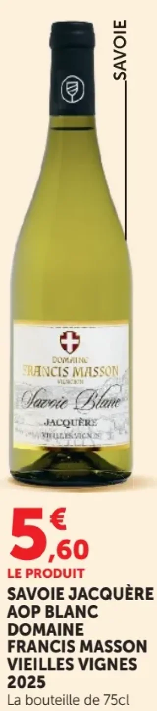 Savoie Jacquère AOP Blanc Domaine Francis Masson Vieilles Vignes 2025