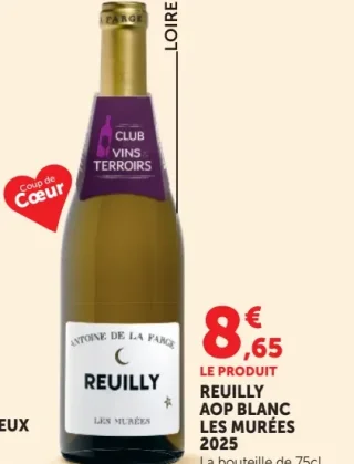 Reuilly AOP Blanc Les Murées Antoine de la Farge 2019