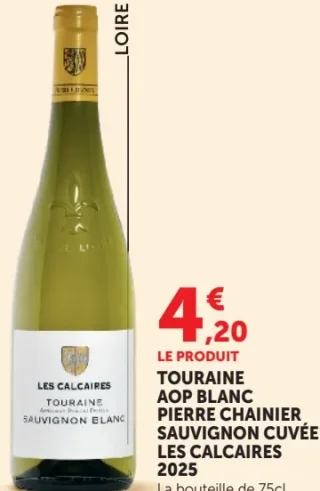 Touraine AOP Blanc Pierre Chainier Sauvignon Cuvée Les Calcaires 2019