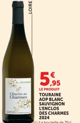 Touraine AOP Blanc Sauvignon L'Enclos des Charmes 2019