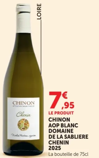 Chinon AOP Blanc Domaine de la Sablière Chenin 2019