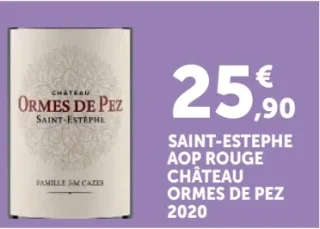 Vin rouge Saint-Estèphe AOP Château Ormes de Pez 2020
