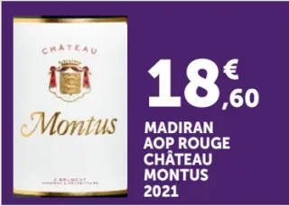 Vin rouge Madiran AOP Château Montus 2021