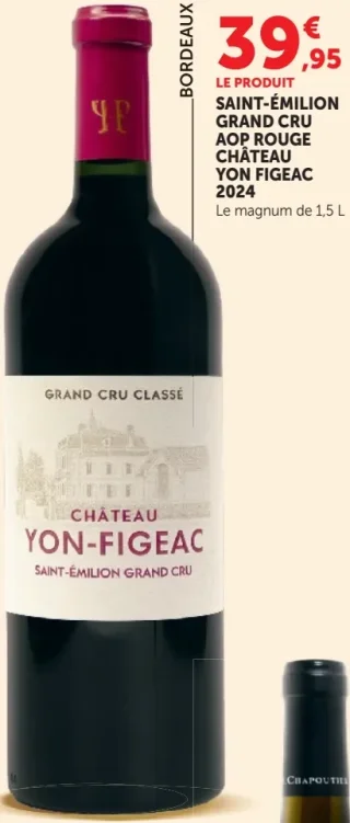 Saint-Émilion Grand Cru AOP Rouge Château Yon Figeac 2024 Le magnum de 1,5 L
