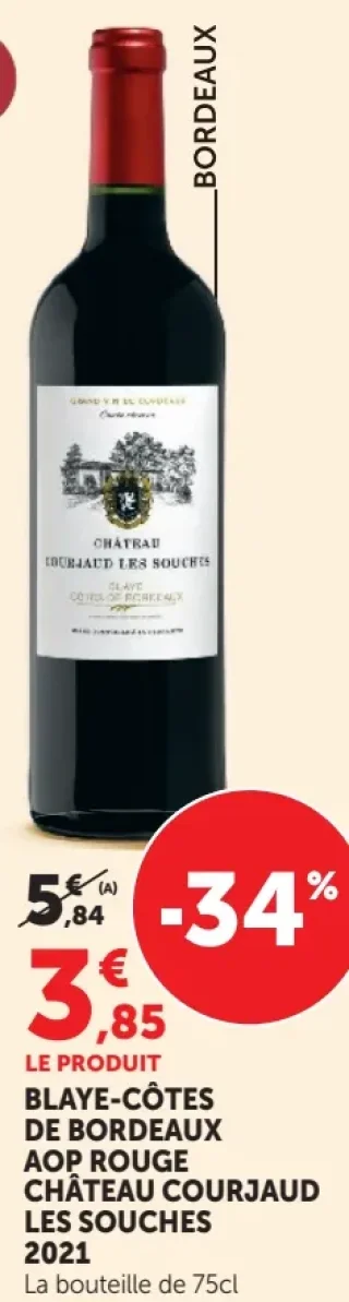 Vin rouge Blaye-Côtes de Bordeaux AOP Château Courjaud Les Souches 2021