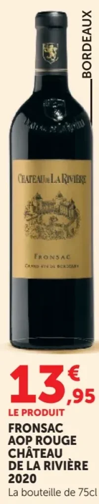 Vin rouge Fronsac AOP Château de la Rivière 2020
