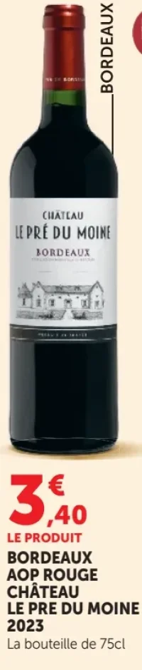 Vin rouge Bordeaux AOP Château Le Pré du Moine 2023
