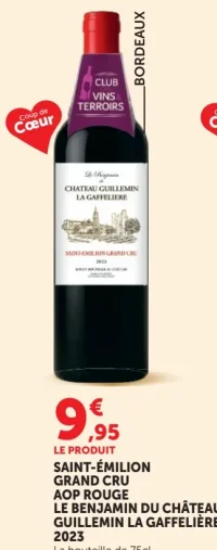 Saint-Émilion Grand Cru AOP Rouge Le Benjamin du Château Guillemin La Gaffelière 2023