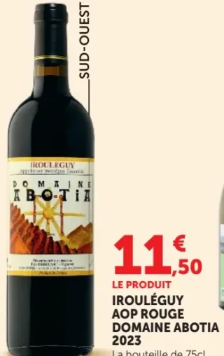 IROULÉGUY AOP ROUGE DOMAINE ABOTIA 2023