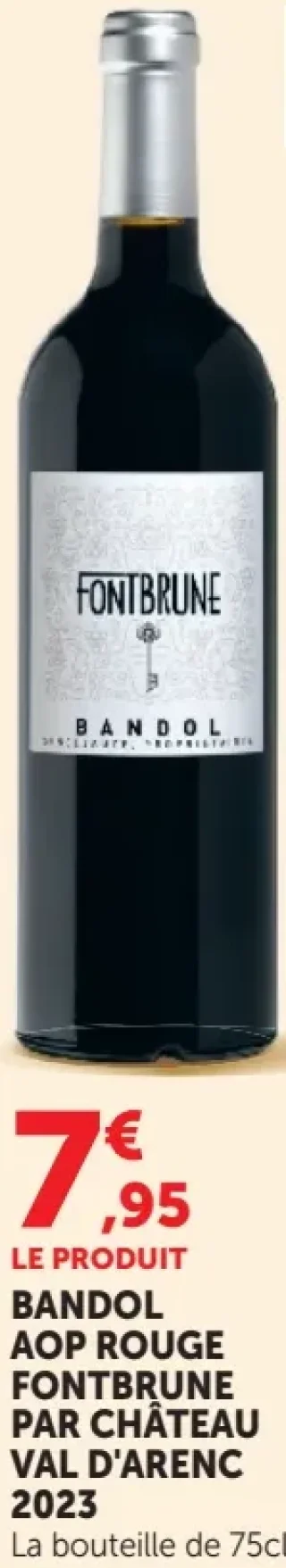 BANDOL AOP ROUGE FONTBRUNE PAR CHÂTEAU VAL D'ARENC 2023