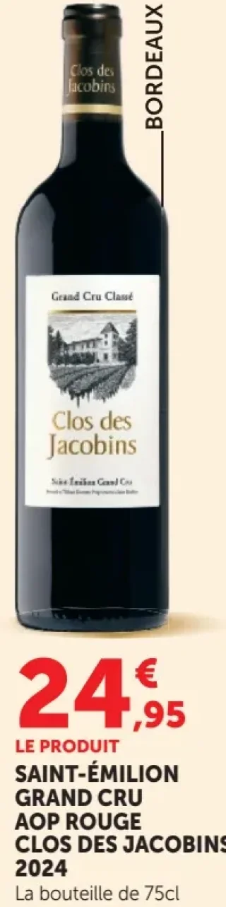 Saint-Émilion Grand Cru AOP Rouge Clos des Jacobins 2024