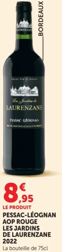 PESSAC-LÉOGNAN AOP ROUGE LES JARDINS DE LAURENZANE 2022