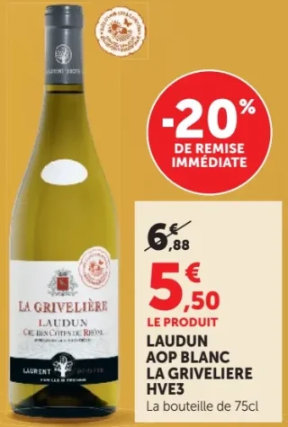 La Grivelière Laudun Côtes du Rhône Blanc