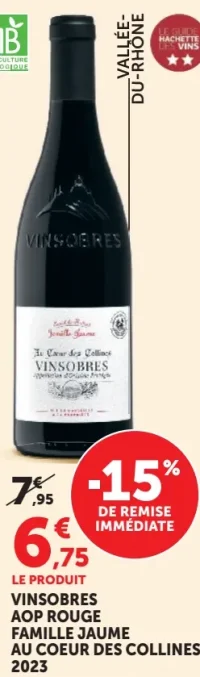 Vin rouge Vinsobres AOP Rouge Famille Jaume Au Coeur des Collines 2023