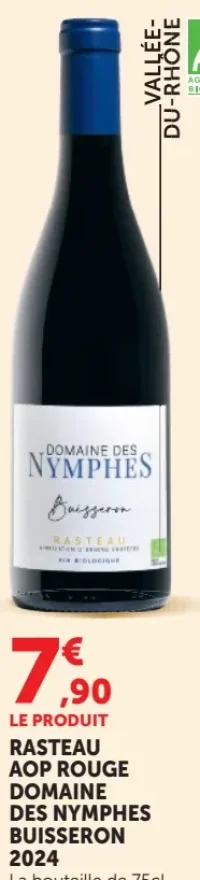 Vin rouge Rasteau AOP Rouge Domaine des Nymphes Buisseron 2024