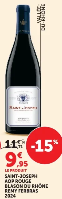 Vin rouge Saint-Joseph AOP Rouge Blason du Rhône Remy Ferbras 2024