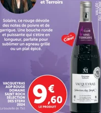 Vin rouge Vacqueyras AOP Rouge Domaine Saint Roch Sélection des Steph 2024