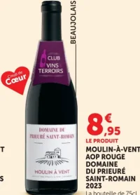 MOULIN-À-VENT AOP ROUGE DOMAINE DU PRIEURÉ SAINT-ROMAIN 2023
