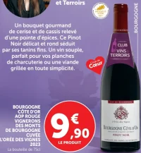 Bourgogne Côte d'Or AOP Rouge Vignerons des Monts de Bourgogne Cuvée L'Orée des Vignes 2023
