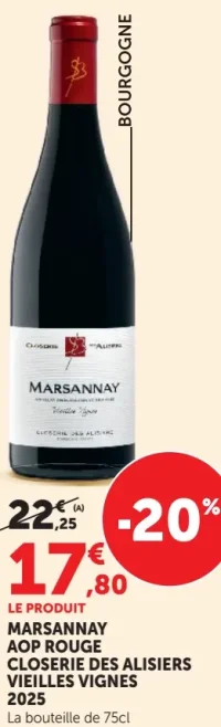 MARSANNAY AOP ROUGE CLOSERIE DES ALISIERS VIEILLES VIGNES 2025