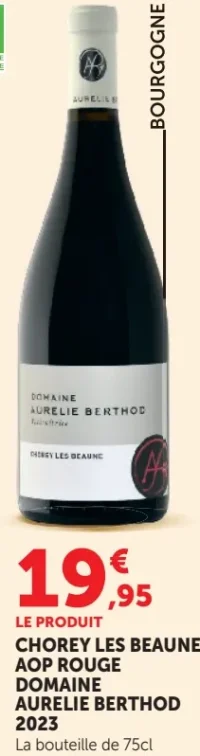 CHOREY LES BEAUNE AOP ROUGE DOMAINE AURELIE BERTHOD 2023