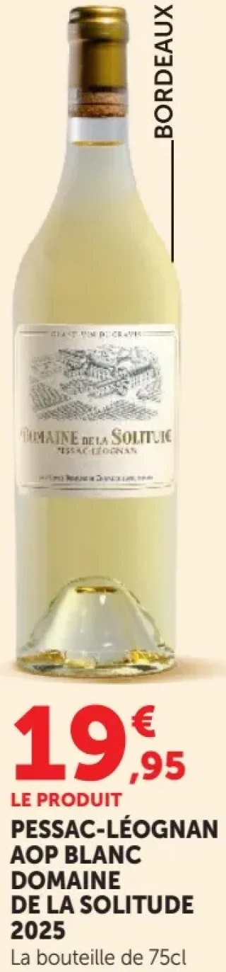 Vin Blanc Pessac-Léognan AOP Blanc Domaine de la Solitude 2025