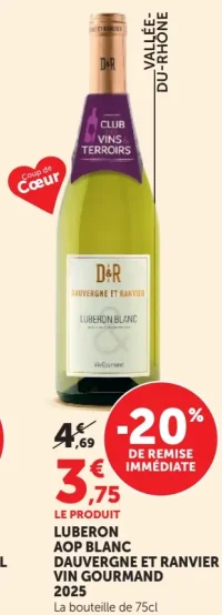 Luberon AOP Blanc Dauvergne et Ranvier Vin Gourmand 2025