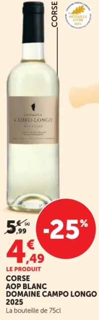 Corse AOP Blanc Domaine Campo Longo 2025