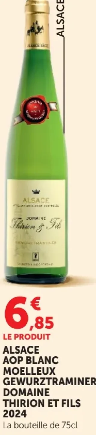 ALSACE AOP BLANC MOELLEUX GEWURZTRAMINER DOMAINE THIRION ET FILS 2024