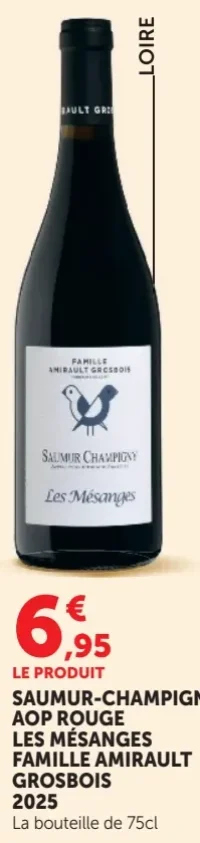 Saumur-Champigny AOP Rouge Les Mésanges Famille Amirault Grosbois 2025