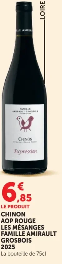 Chinon AOP Rouge Les Mésanges Famille Amirault Grosbois 2025