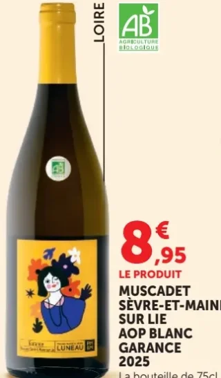 MUSCADET SÈVRE-ET-MAINE SUR LIE AOP BLANC GARANCE
