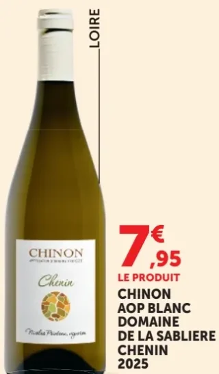 CHINON AOP BLANC DOMAINE DE LA SABLIERE CHENIN