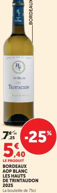 Bordeaux AOP Blanc Les Hauts de Trintaudon 2025