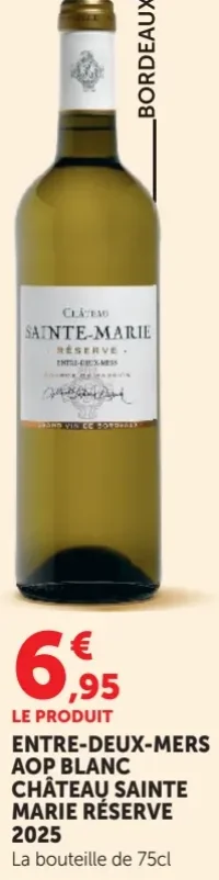 ENTRE-DEUX-MERS AOP BLANC CHÂTEAU SAINTE MARIE RÉSERVE 2025