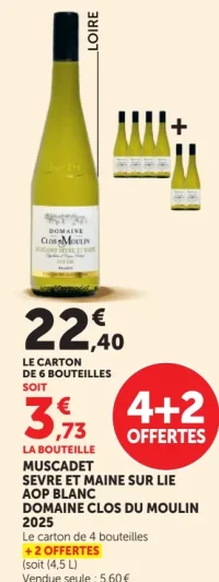 Muscadet Sèvre et Maine sur lie AOP Blanc Domaine Clos du Moulin 2025