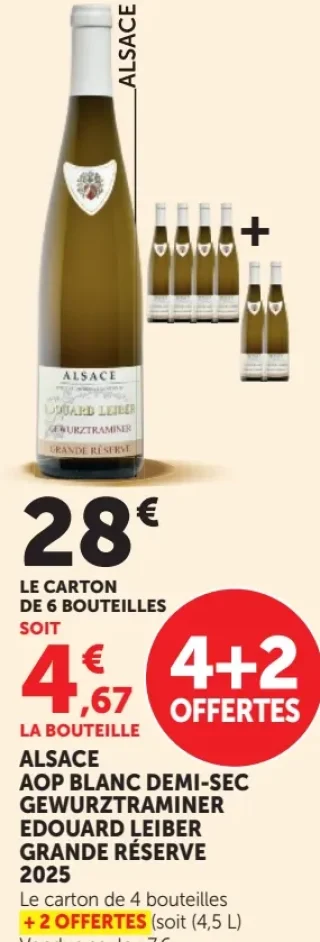 Edouard Leiber Alsace AOP Blanc Demi-Sec Gewurztraminer Grande Réserve