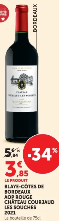 BLAYE-CÔTES DE BORDEAUX AOP ROUGE CHÂTEAU COURJAUD LES SOUCHES 2021