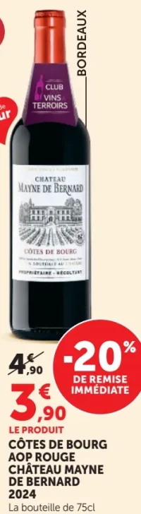 CÔTES DE BOURG AOP ROUGE CHÂTEAU MAYNE DE BERNARD 2024
