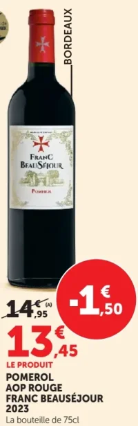Pomerol AOP Rouge Franc Beauséjour 2023