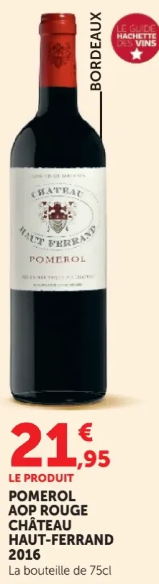 POMEROL AOP ROUGE CHÂTEAU HAUT-FERRAND 2016