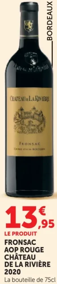 FRONSAC AOP ROUGE CHÂTEAU DE LA RIVIÈRE 2020