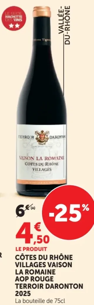 Côtes du Rhône Villages Vaison La Romaine AOP Rouge Terroir Daronton 2023