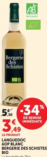 LANGUEDOC AOP BLANC BERGERIE DES SCHISTES BIO