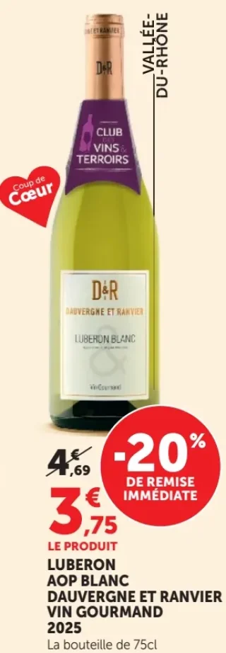 Luberon AOP Blanc Dauvergne et Ranvier Vin Gourmand