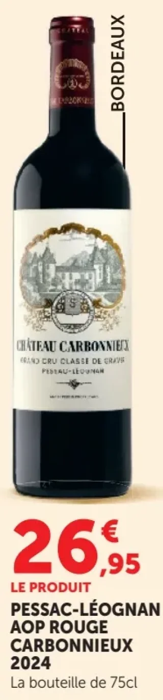 Vin Rouge Pessac-Léognan AOP Rouge Carbonnieux 2024
